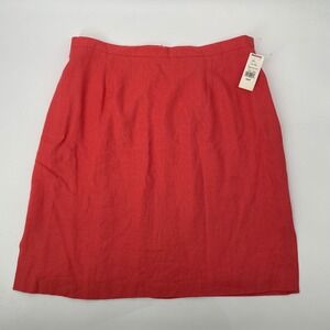 NWT VTG 90s Maggie McNaughton Petite Coral Linen Blend Skirt Size 22P USA Preppy